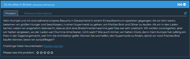 Es ist alles in Butter Challenge Description