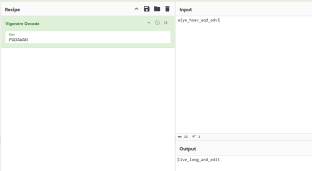CyberChef Vigenère Decode