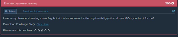 Evanesco Challenge Description