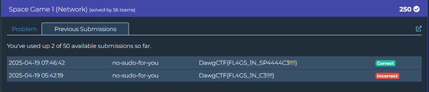 Space Game Flag Submission